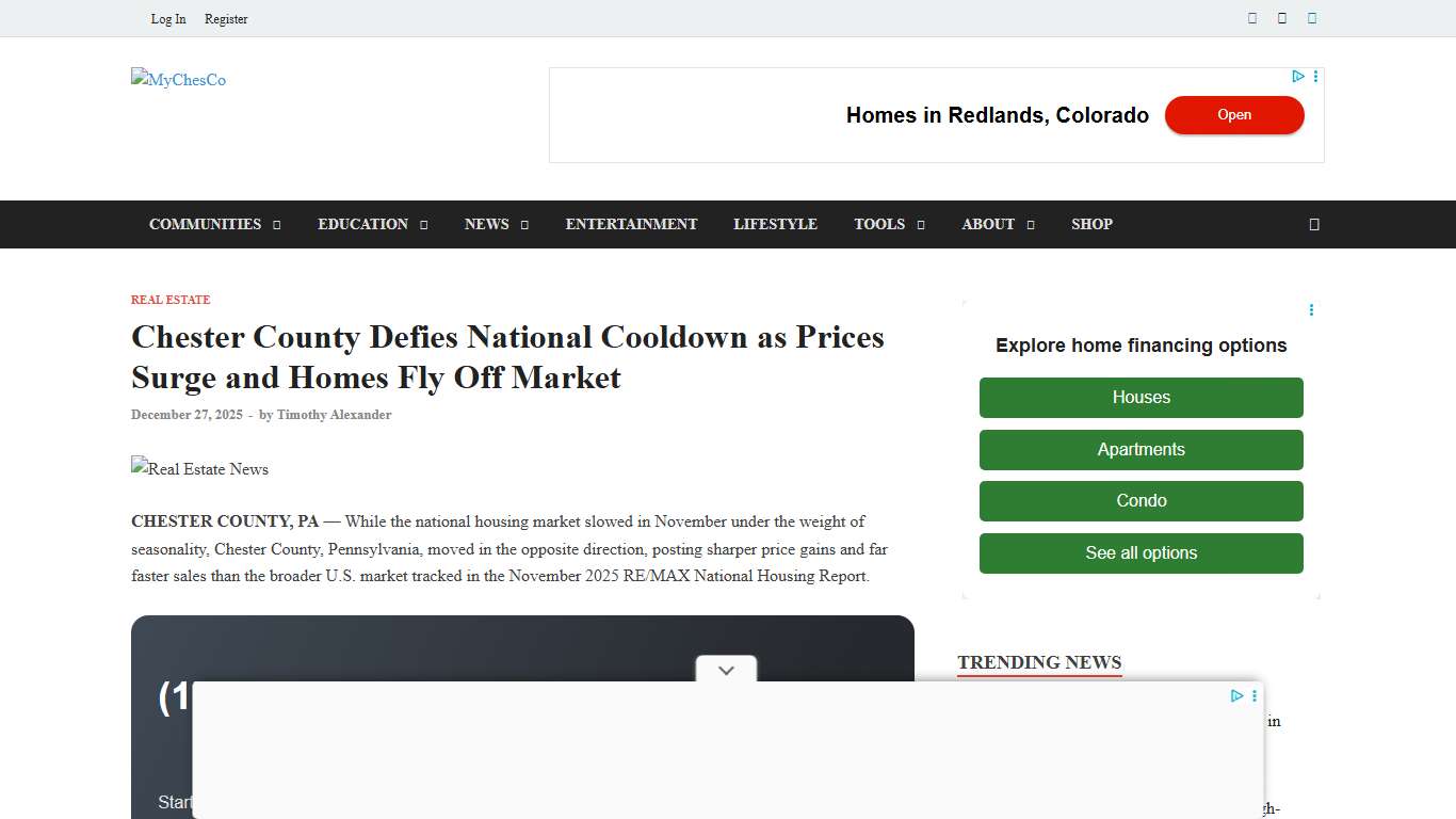 Chester County Defies National Cooldown as Prices Surge and Homes Fly Off Market - MyChesCo