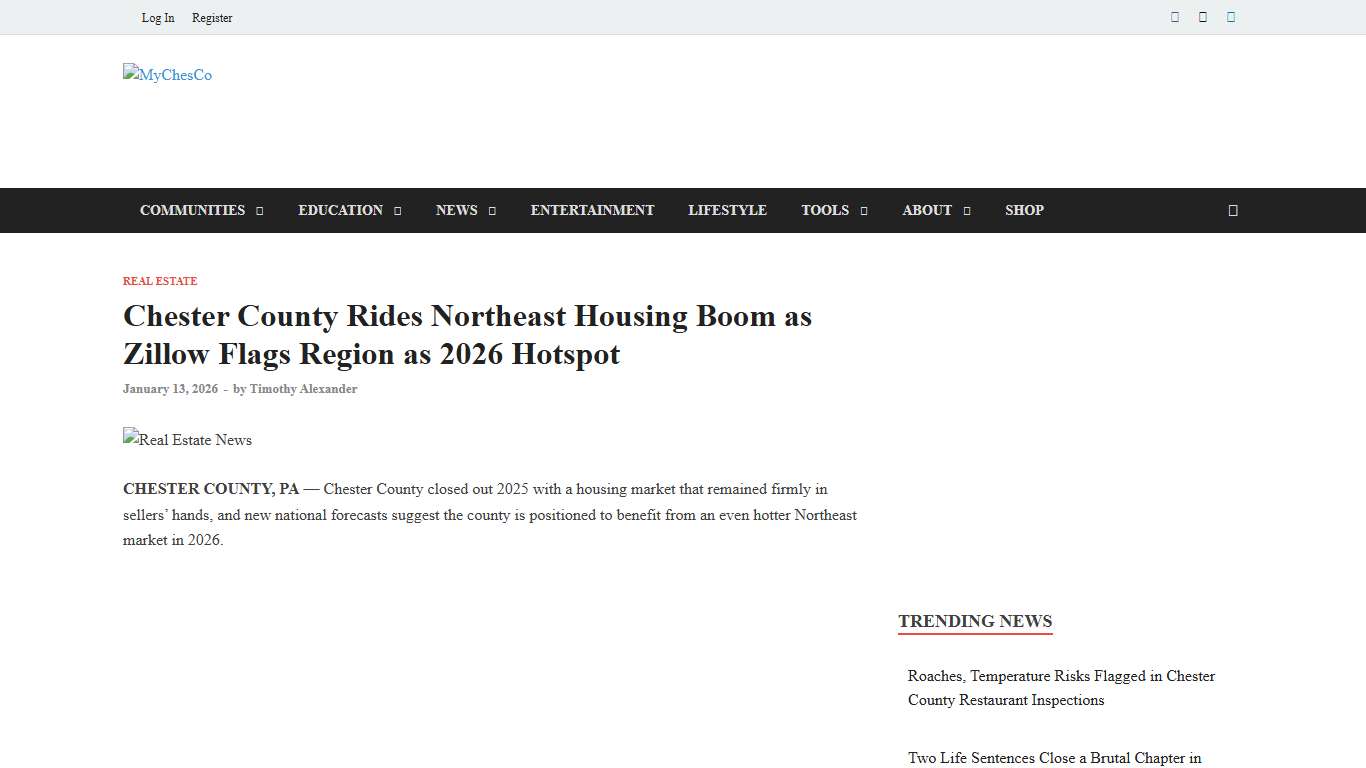 Chester County Rides Northeast Housing Boom as Zillow Flags Region as 2026 Hotspot - MyChesCo